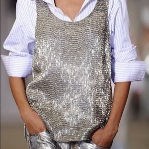 Gray / silver sequin tank CALVIN KLEIN
